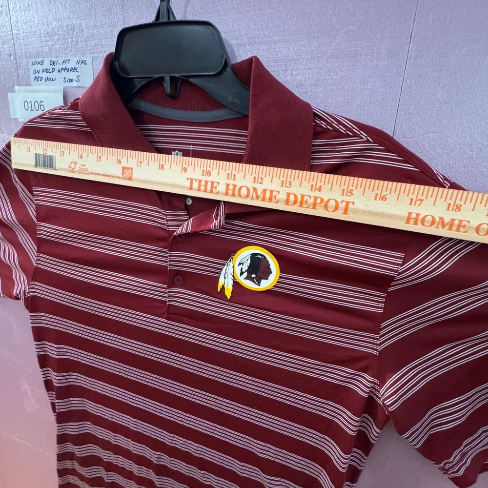 Nike Dri‎ Fit NFL Washington Redskins On-Field Polo Shirt Men's Size S Burgundy